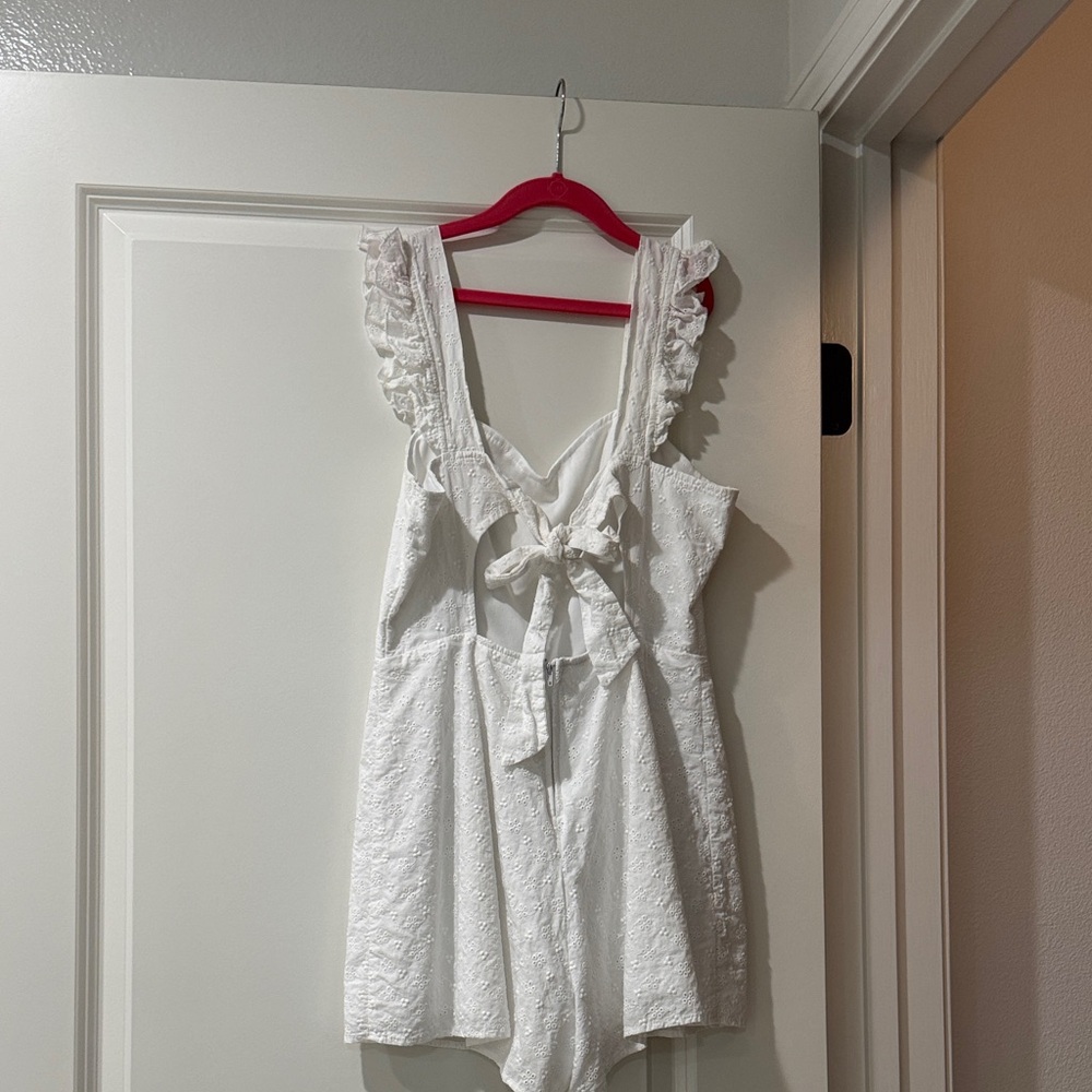 White Ruffle Romper - Picture 2 of 3